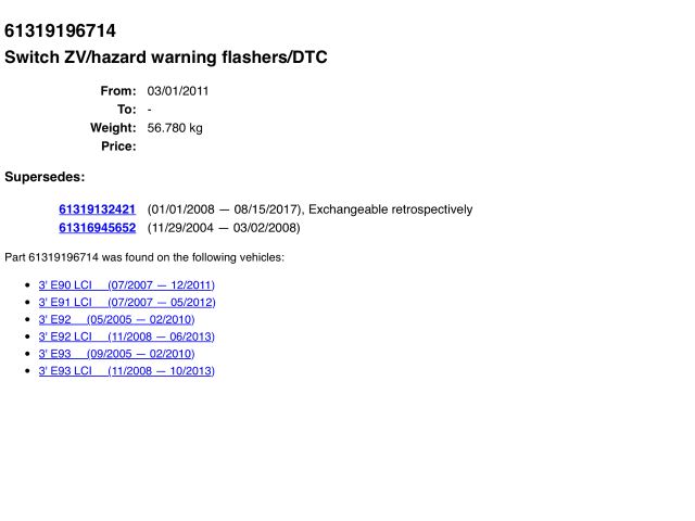 bontott BMW 3 E90 Kipörgésgátló Kapcsoló