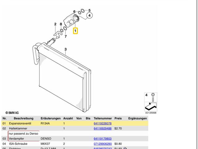 bontott BMW 3 E90 Klíma Tágulási Szelep