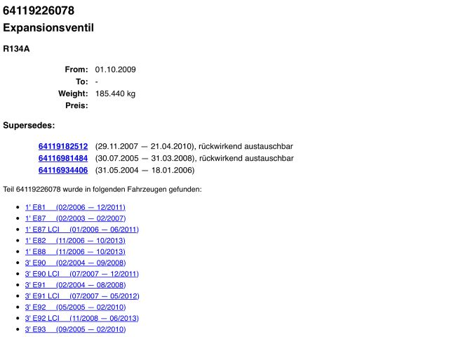 bontott BMW 3 E90 Klíma Tágulási Szelep