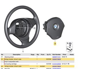 bontott BMW 3 E90 Kormánylégzsák