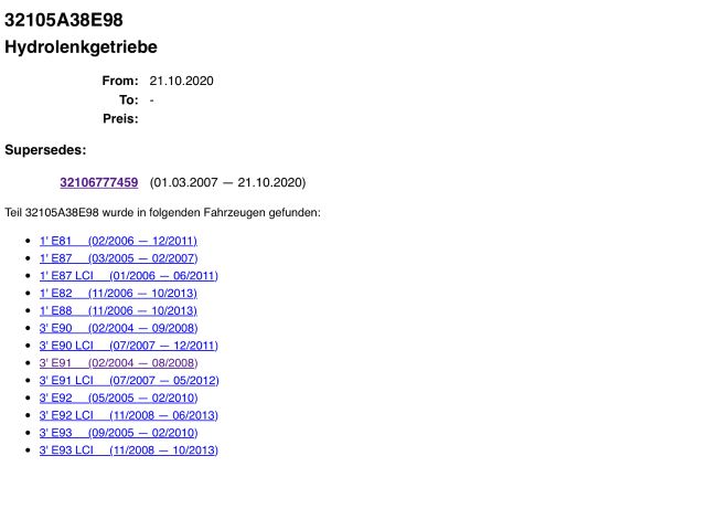 bontott BMW 3 E90 Kormánymű Szervós