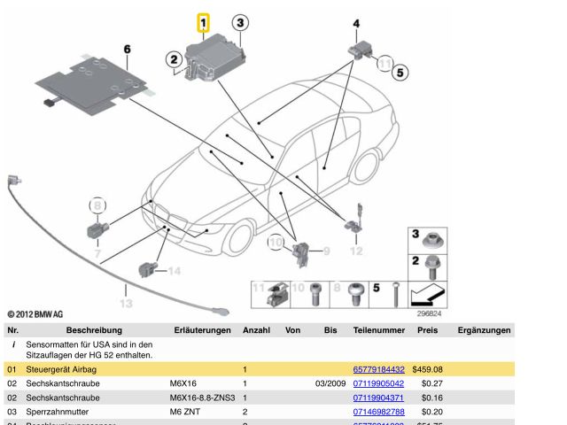 bontott BMW 3 E90 Légzsák Elektronika