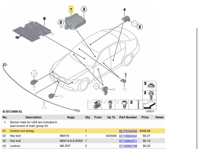 bontott BMW 3 E90 Légzsák Elektronika