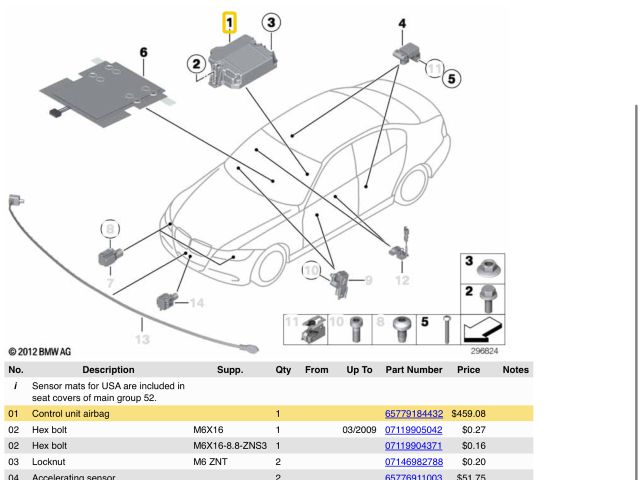 bontott BMW 3 E90 Légzsák Elektronika