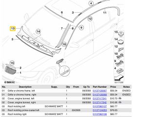 bontott BMW 3 E90 Levélrács