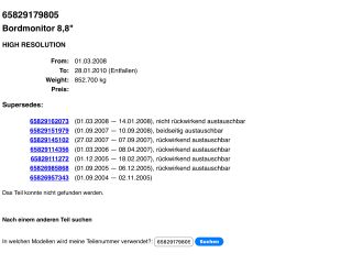 bontott BMW 3 E90 Multifunkciós Kijelző