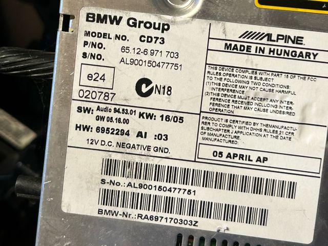 bontott BMW 3 E90 Rádió / CD