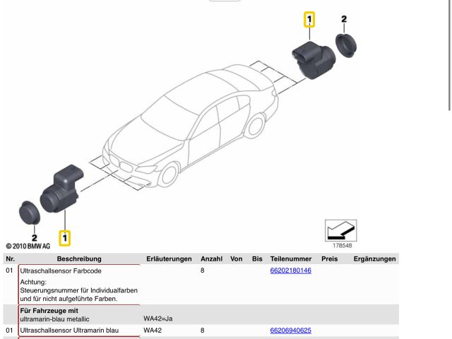 bontott BMW 3 E90 Tolatóradar Fej