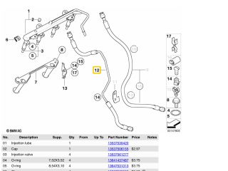 bontott BMW 3 E90 Üzemanyagcső