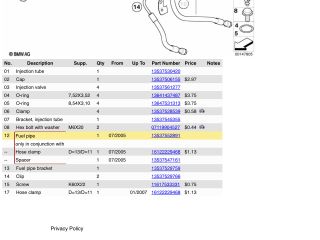 bontott BMW 3 E90 Üzemanyagcső