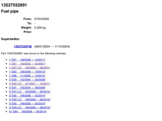 bontott BMW 3 E90 Üzemanyagcső