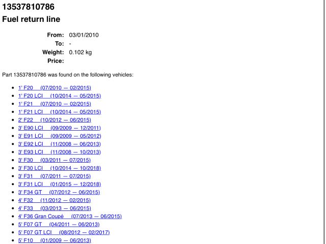 bontott BMW 3 E90 Üzemanyagcső