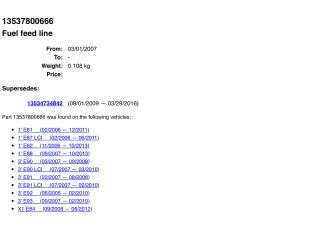 bontott BMW 3 E90 Üzemanyagcső