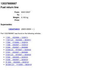 bontott BMW 3 E90 Üzemanyagcső