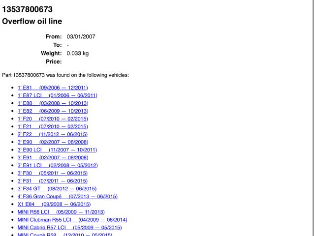 bontott BMW 3 E90 Üzemanyagcső