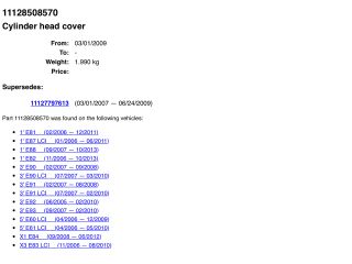 bontott BMW 3 E91 Szelepfedél