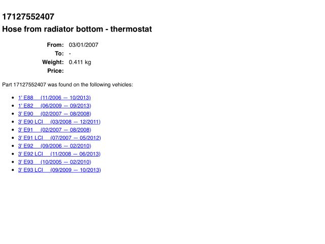 bontott BMW 3 E91 Vízcső