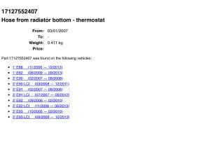 bontott BMW 3 E91 Vízcső