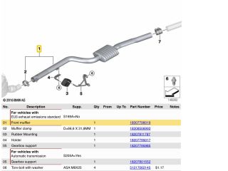 bontott BMW 3 E91 Komplett Kipufogó Rendszer