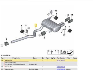 bontott BMW 3 E91 Komplett Kipufogó Rendszer