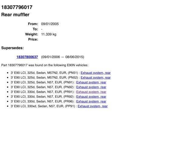 bontott BMW 3 E91 Komplett Kipufogó Rendszer