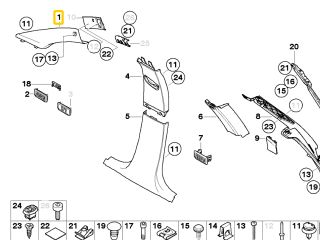 bontott BMW 3 E91 Bal A Oszlop Burkolat