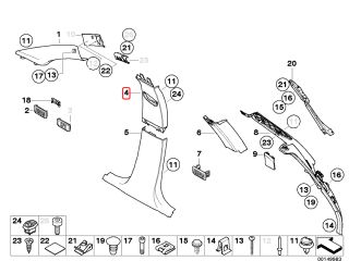 bontott BMW 3 E91 Bal B Oszlop Burkolat