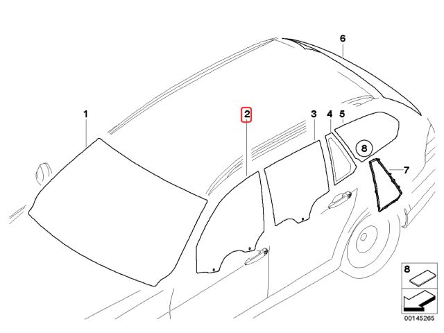 bontott BMW 3 E91 Bal első Ablak