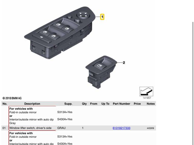 bontott BMW 3 E91 Bal első Ablakemelő Kapcsoló