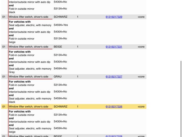 bontott BMW 3 E91 Bal első Ablakemelő Kapcsoló