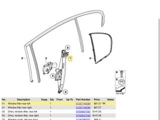 bontott BMW 3 E91 Bal hátsó Ablakemelő Szerkezet (Elektromos)