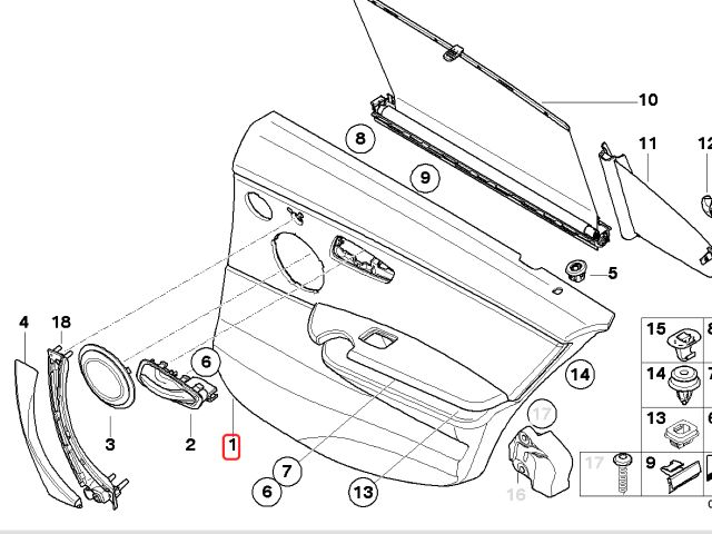bontott BMW 3 E91 Bal hátsó Ajtó Kárpit
