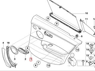 bontott BMW 3 E91 Bal hátsó Ajtó Kárpit