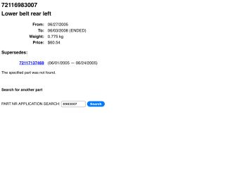 bontott BMW 3 E91 Bal hátsó Övfeszítő