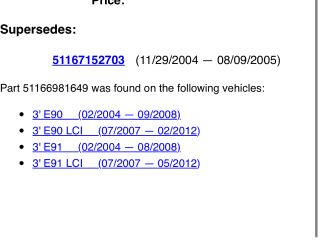 bontott BMW 3 E91 Bal Napellenző