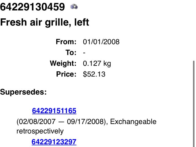 bontott BMW 3 E91 Bal Szellőző