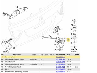 bontott BMW 3 E91 Csomagtérajtó Zárszerkezet