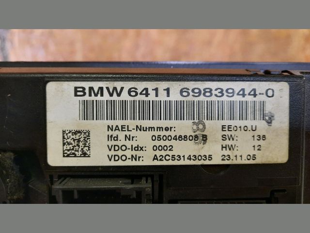 bontott BMW 3 E91 Fűtéskapcsoló (manuális klímás)
