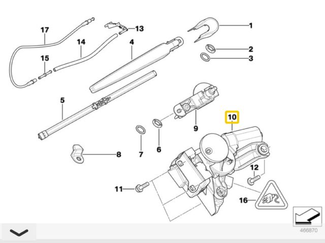 bontott BMW 3 E91 Hátsó Ablaktörlő Motor