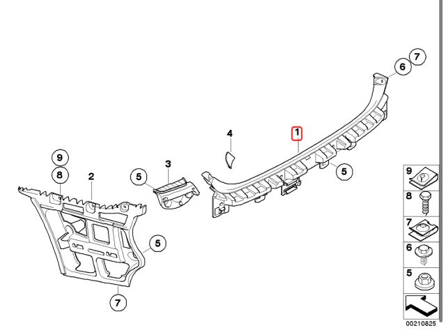 bontott BMW 3 E91 Hátsó középső Lökhárító Tartó (Műanyag)