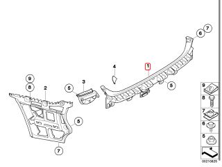 bontott BMW 3 E91 Hátsó középső Lökhárító Tartó (Műanyag)