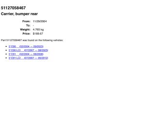 bontott BMW 3 E91 Hátsó Lökhárító Merevítő (Fém)