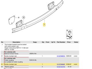 bontott BMW 3 E91 Hátsó Lökhárító Merevítő (Fém)