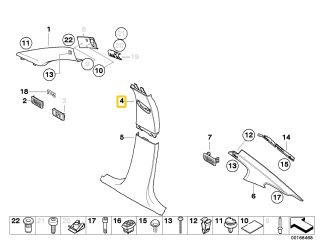 bontott BMW 3 E91 Jobb B Oszlop Burkolat