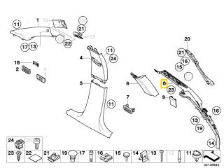 bontott BMW 3 E91 Jobb D Oszlop Burkolat