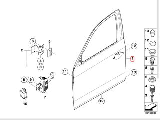 bontott BMW 3 E91 Jobb első Ajtó (Üres lemez)