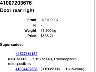 bontott BMW 3 E91 Jobb hátsó Ajtó (Üres lemez)