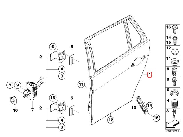 bontott BMW 3 E91 Jobb hátsó Ajtó (Üres lemez)