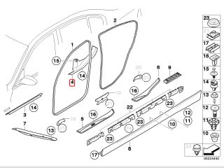 bontott BMW 3 E91 Jobb hátsó Belső Küszöb Burkolat