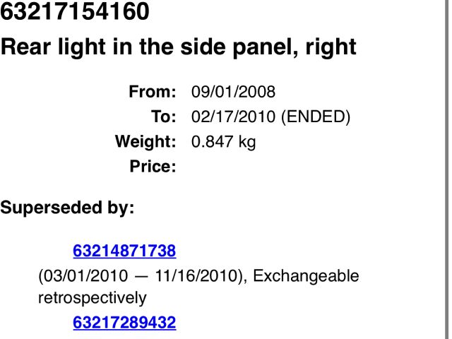 bontott BMW 3 E91 Jobb Hátsó Lámpa